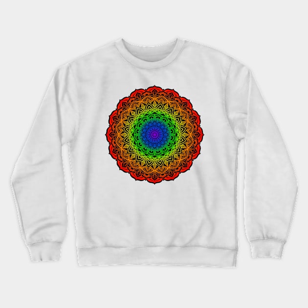 Rainbow Pride Mandala Crewneck Sweatshirt by JustGottaDraw